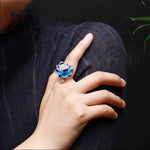 Anillo Flor de Loto Azul - Vignette | Jeevany